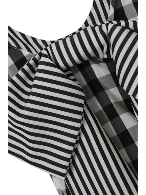 Abito lungo The Crazy in misto cotone Nero Bianco FRONT STREET | 3429701
